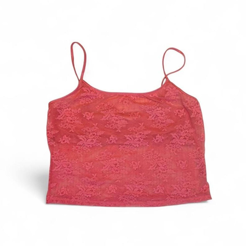 Vintage Y2k Victoria's Secret Pink Floral Lace Camisole Top L